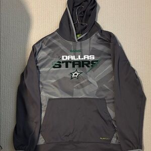 Reebok Gray and Green Dallas Stars Hoodie